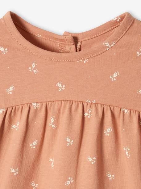 Mädchen Baby Shirt, Print Oeko Tex® - marine+pfirsich+wollweiß bedruckt - 6