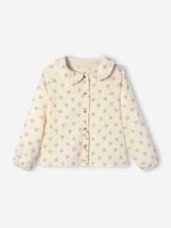 Maedchenkleidung-Blusen & Tuniken-Mädchen Bluse aus Musselin mit Rüschen, personalisierbar