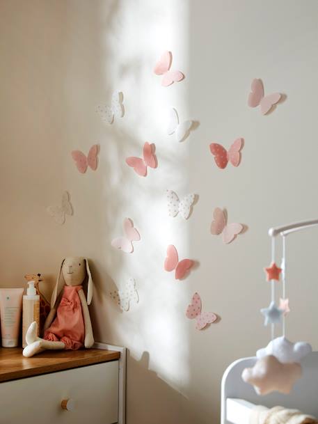 Kinderzimmer 14er-Set Deko-Schmetterlinge - mehrfarbig+rosa - 4