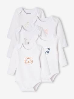 Babymode-5er-Pack Neugeborenen-Bodys in Schlupfform, Tiere BASIC Oeko-Tex