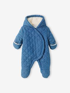 Babymode-Baby Winter-Overall aus Chambray, Wattierung Recycling-Polyester