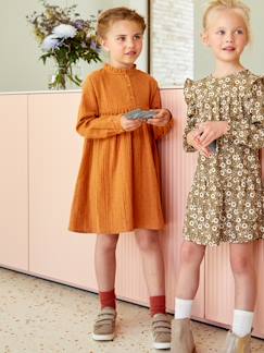 Maedchenkleidung-Kleider-Mädchen Kleid mit Glanztupfen, Musselin