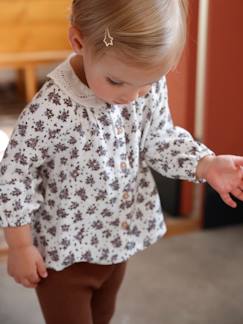Babymode-Hemden & Blusen-Geblümte Mädchen Baby Bluse, Kragen mit Lochstickerei