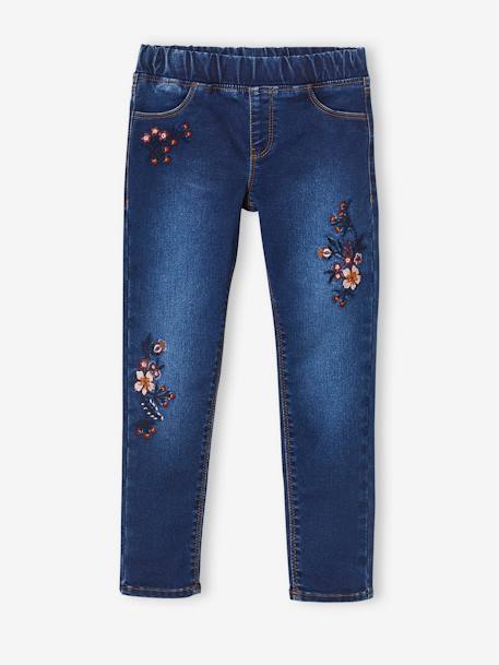 Mädchen Jeggings WATERLESS, Hüftweite COMFORT Oeko-Tex - blue stone+schwarz - 4