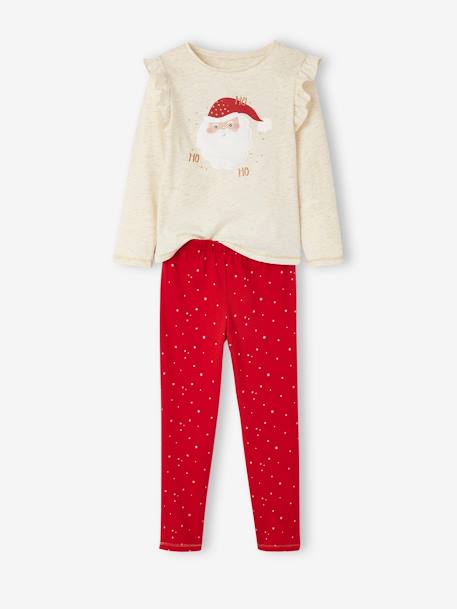 Mädchen Weihnachts-Geschenkbox: Schlafanzug & Socken - beige glanzeffekt - 2