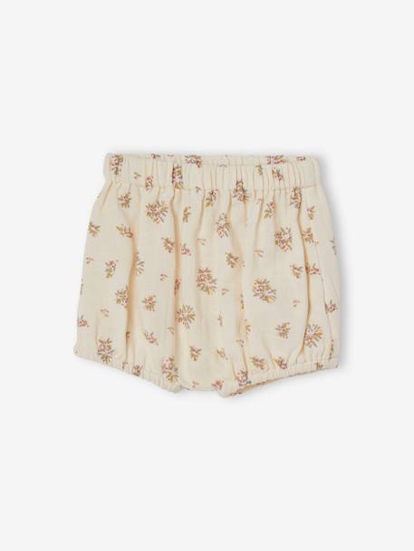 Baby-Set: Musselinkleid & Shorts - beige bedruckt - 7