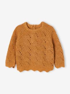 Babymode-Pullover, Strickjacken & Sweatshirts-Pullover-Baby Pullover mit Lochmuster Oeko-Tex