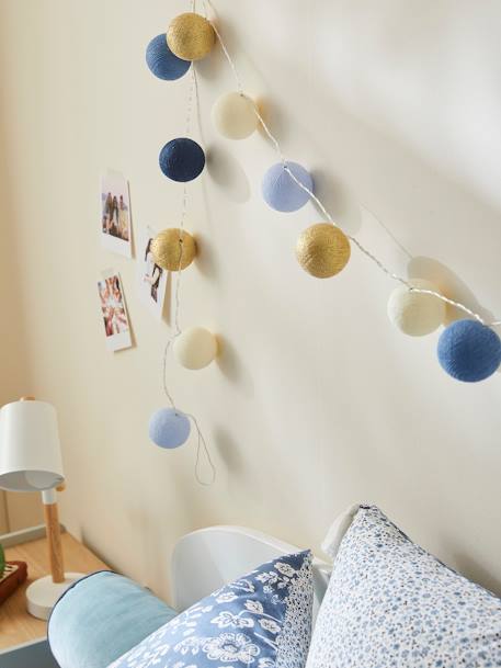 Lichtergirlande für Kinderzimmer, Lichterkette - blau/gold+mehrfarbig+mehrfarbig - 3