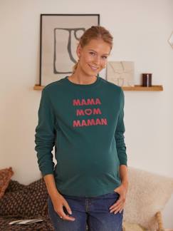 Umstandsmode-Pullover & Strickjacken-Sweatshirt für Schwangerschaft & Stillzeit, Schriftzug Oeko-Tex