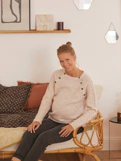 Pullover mit Zopfmuster für Schwangerschaft & Stillzeit -  - [numero-image]