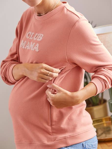 Sweatshirt für Schwangerschaft und Stillzeit - beige meliert+grau meliert - 5