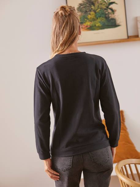 Sweatshirt mit Messageprint für Schwangerschaft & Stillzeit - schwarz leoprint - 7