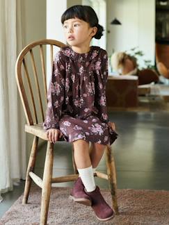 Mädchen Kleid mit Volantkragen, Blumenprint -  - [numero-image]