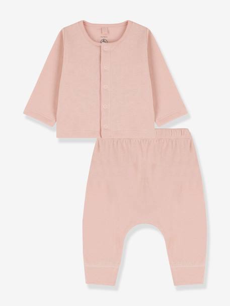 Baby-Set: Jäckchen & Hose PETIT BATEAU, Bio-Baumwolle - rosa - 4