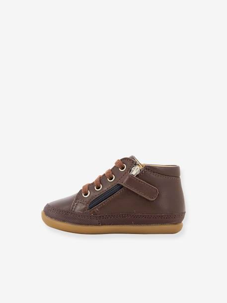 Baby Schnürboots CUZY ZIP LACE SHOO POM - braun+marine - 2