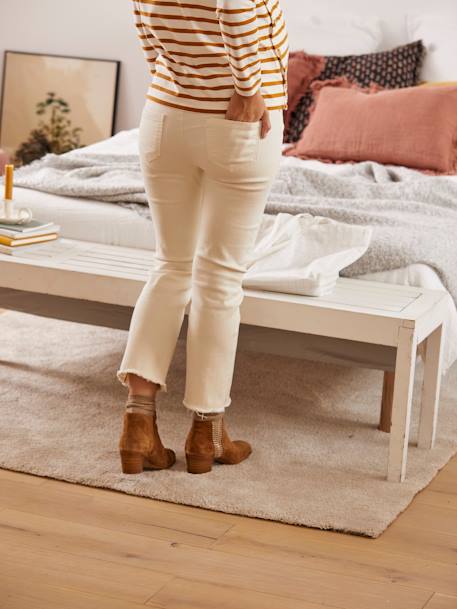 Flare-Jeans für die Schwangerschaft, Schrittlänge 65 cm - anthrazit+wollweiß - 8