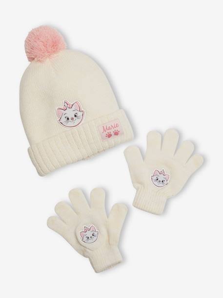 Kinder-Set Disney ARISTOCATS MARIE: Mütze & Handschuhe - beige meliert/rosa - 1