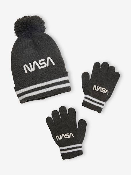 Kinder-Set NASA: Mütze & Handschuhe - anthrazit - 1