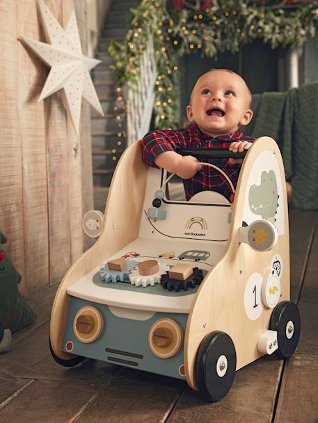 Baby Lauflernwagen mit Bremse, Holz FSC® - mehrfarbig - 6