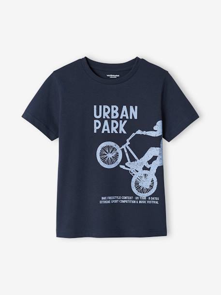 Jungen T-Shirt mit Schriftzug oder Print BASIC Oeko-Tex - aqua+gelb+königsblau+mintgrün+nachtblau+salbeigrün+weiß - 15