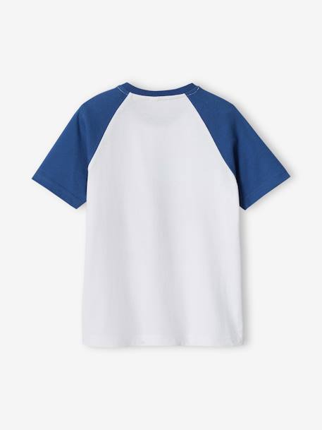 Jungen T-Shirt mit Kontrastärmeln - blau+salbeigrün - 2