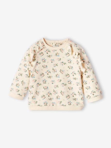 Mädchen Baby Sweatshirt mit Rüschen - hellrosa - 3