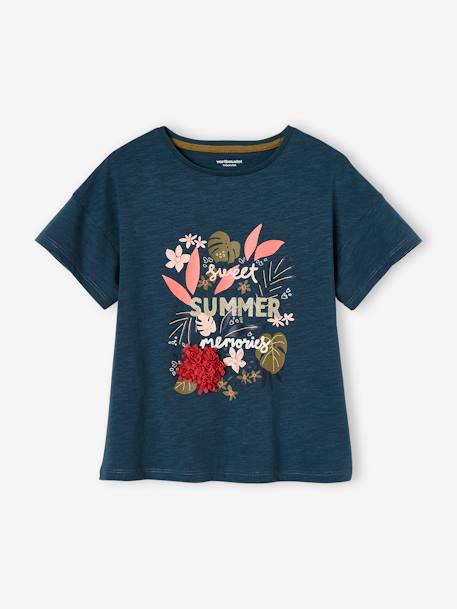Mädchen T-Shirt mit Rüschenmotiv - aprikose+himmelblau+mandelgrün+marine gestreift+tinte - 13