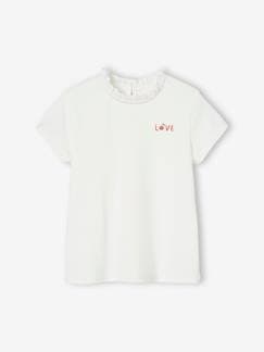 Maedchenkleidung-Mädchen T-Shirt mit Rüschen LOVE, personalisierbar