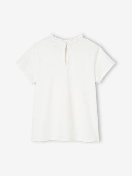 Mädchen T-Shirt mit Rüschen LOVE, personalisierbar - marine+wollweiß - 8