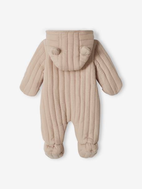 Baby Overall aus Musselin, seitliche Öffnung - beige - 3