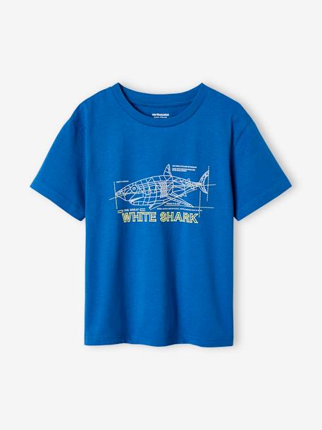 Jungen T-Shirt, 3D-Print - blau+wollweiß - 1