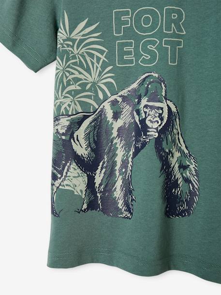 Jungen T-Shirt aus Bio-Baumwolle, Tier-Print - hellblau+salbeigrün - 8