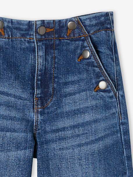 Weite Mädchen Jeans mit Zierknöpfen - blue stone - 9