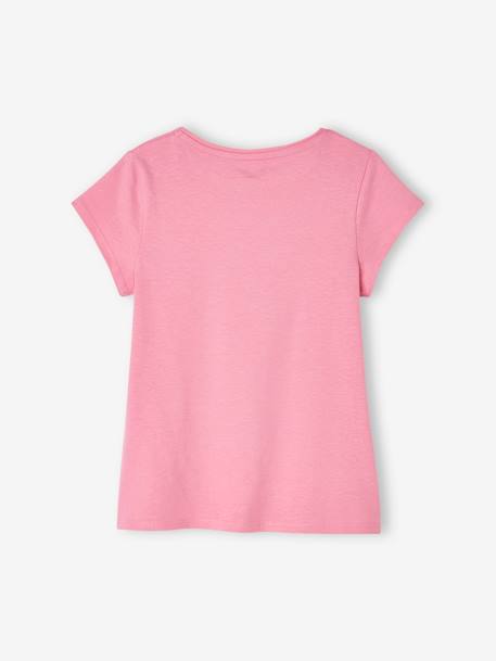 Mädchen T-Shirt, Message-Print BASIC Oeko-Tex - bonbon rosa+erdbeer+himmelblau+koralle+marine+rot+tannengrün+vanille+wollweiß - 2