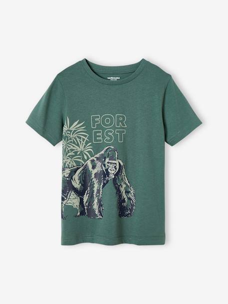 Jungen T-Shirt aus Bio-Baumwolle, Tier-Print - hellblau+salbeigrün - 6