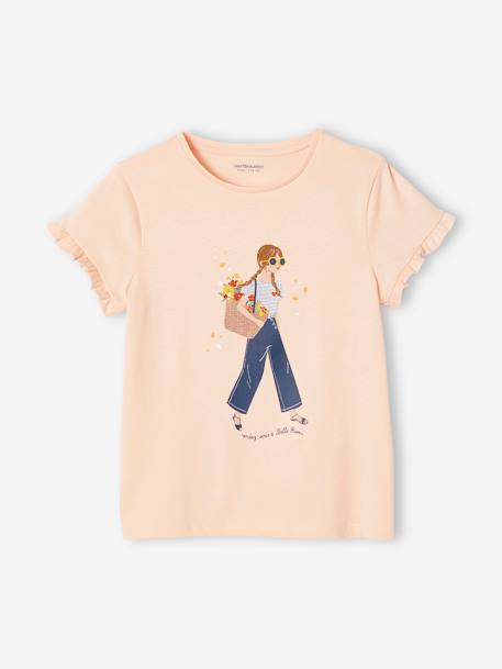Mädchen T-Shirt Oeko-Tex - pudrig rosa+wollweiß+wollweiß+zartrosa - 17