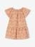 Mädchen Baby Kleid mit Schmetterlingsärmeln - weiß bedruckt+wollweiß - 2