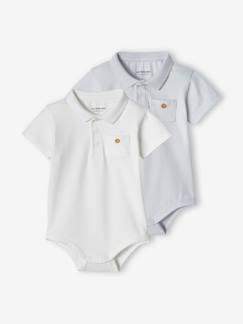 Günstige Mehrstück-Packungen-Babymode-Shirts & Rollkragenpullover-2er-Pack Baby Bodys für Neugeborene, Polokragen Oeko-Tex
