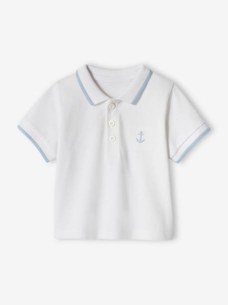 Jungen Baby Poloshirt mit Stickerei, personalisierbar Oeko-Tex - marine+weiß - 8