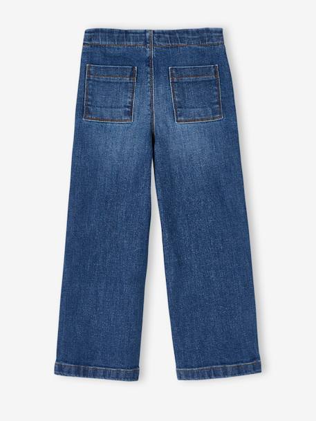 Weite Mädchen Jeans mit Zierknöpfen - blue stone - 8