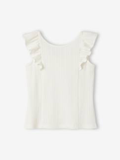 Maedchenkleidung-Shirts & Rollkragenpullover-Shirts-Mädchen Volant-Top aus Pointelle-Jersey Oeko-Tex