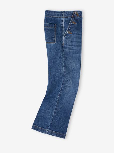 Weite Mädchen Jeans mit Zierknöpfen - blue stone - 7