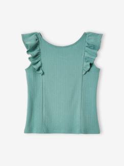 Maedchenkleidung-Shirts & Rollkragenpullover-Mädchen Volant-Top aus Pointelle-Jersey Oeko-Tex