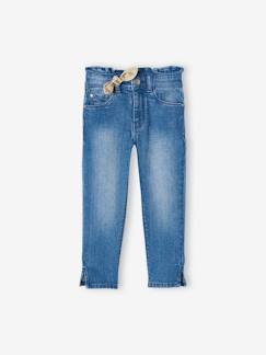 Maedchenkleidung-Hosen-Mädchen 3/4-Jeans mit Schleife