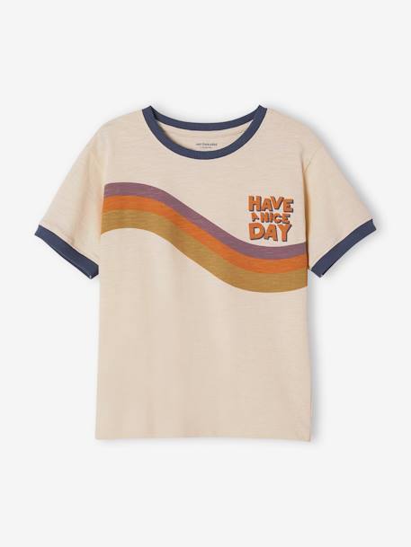 Jungen T-Shirt, Wellen-Print - wollweiß - 4