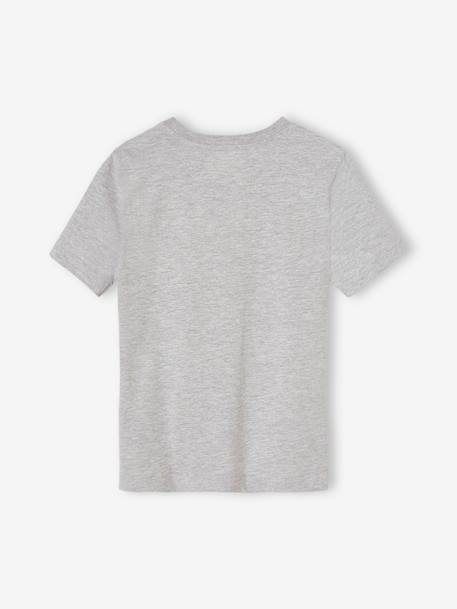 Jungen T-Shirt mit Wendepailletten - grau meliert+wollweiß - 3
