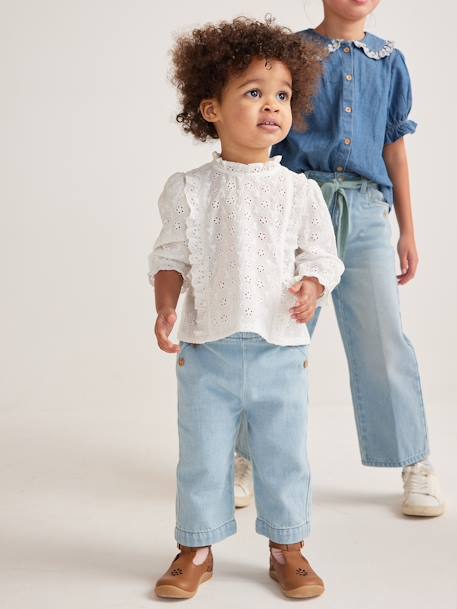 Weite Baby Jeans mit Zierknöpfen - double stone - 3