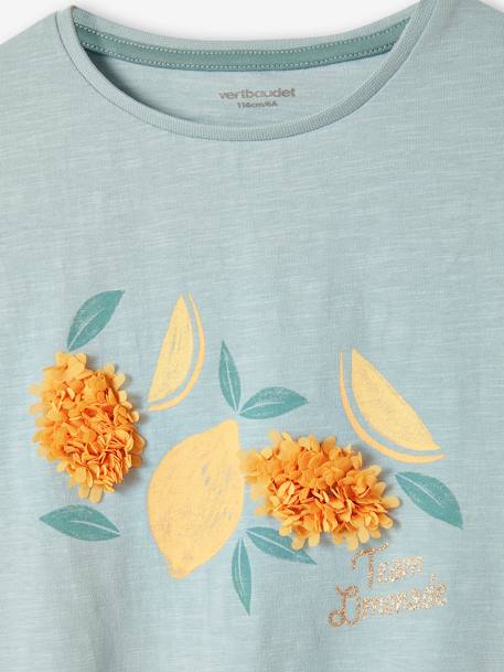 Mädchen T-Shirt mit Rüschenmotiv - aprikose+himmelblau+mandelgrün+marine gestreift+tinte+wollweiß - 6