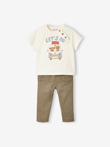 Baby-Set: T-Shirt & Hose - wollweiß - 1