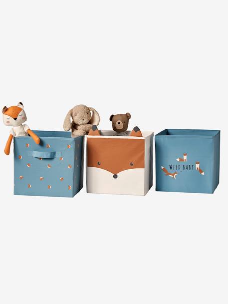 3er-Set Kinderzimmer Aufbewahrungsboxen BABY FOX - pack blau - 1